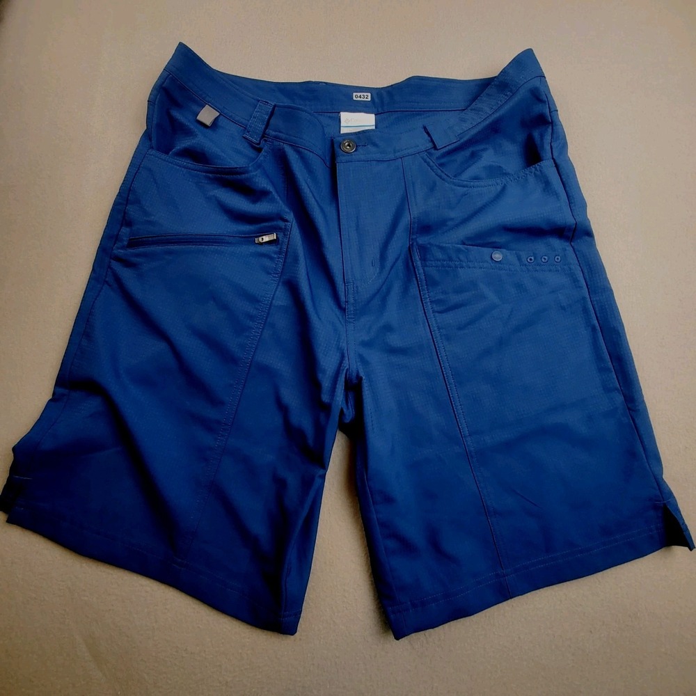 Columbia PFG Mens Blue Performance Fishing Gear Shorts Size 36 Utility Outdoor